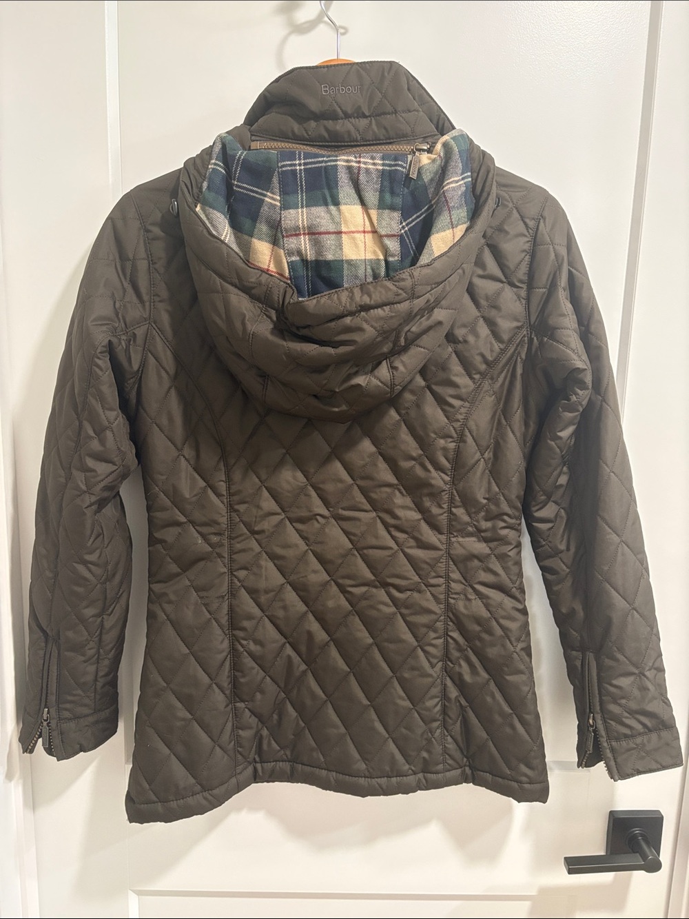 Women’s Barbour Dark Brown Quilted Jacket with Brown Trim - Picture 5 of 5
